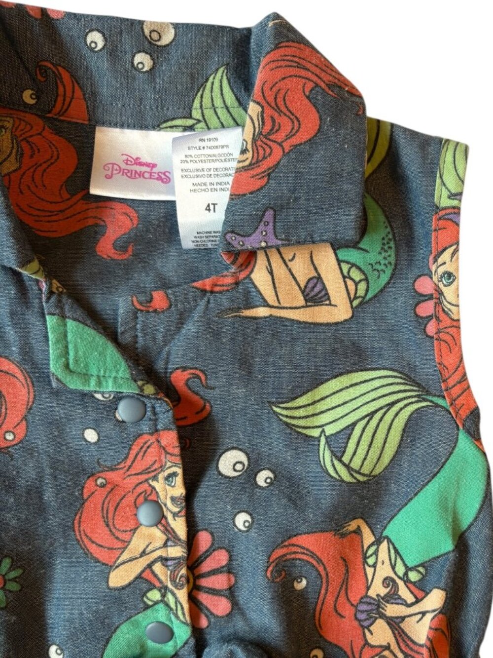 Girls Disney Little Mermaid Dress size 4T - Picture 4 of 6